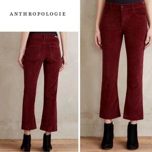 Anthropologie Pilcro maroon cropped flare pants